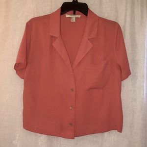 Forever 21 Button Up Short Sleeve Collared Top